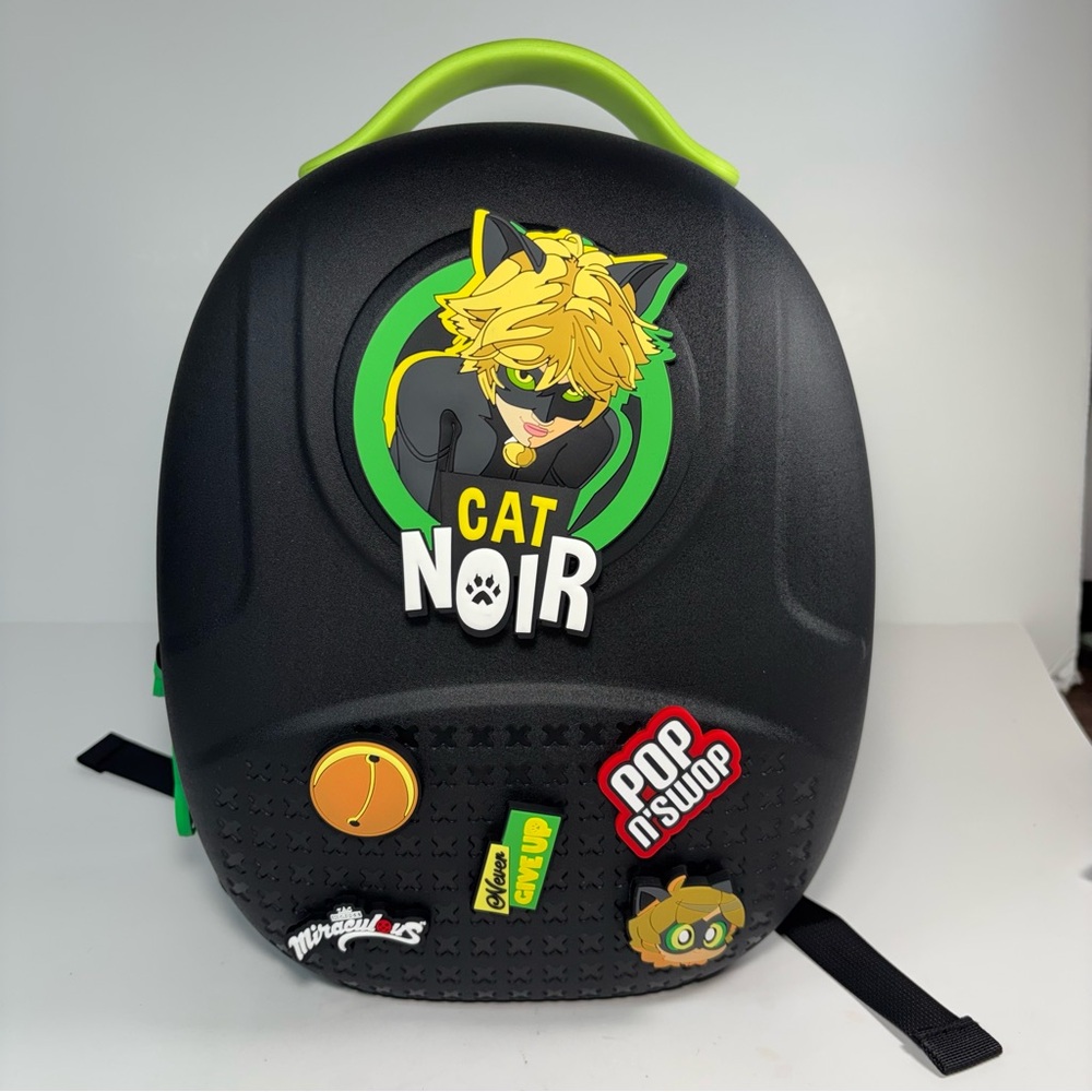 Black and‎ Green Cat Noir Backpack
